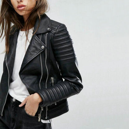 Damen Biker-Lederjacke