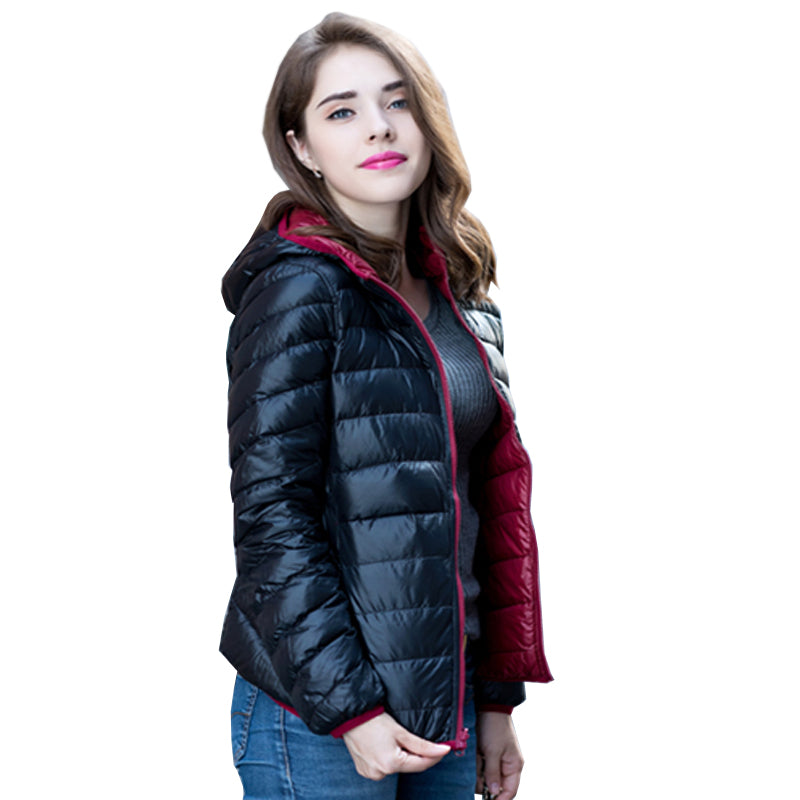 Velmora Damen Wende-Daunenjacke Leicht Warm Wasserabweisend