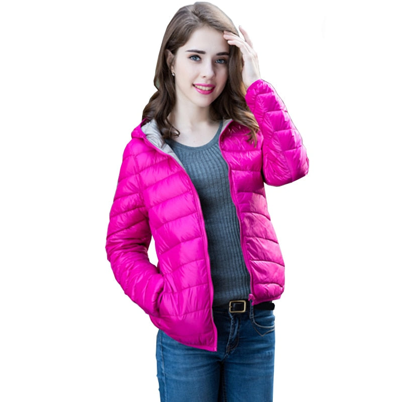 Velmora Damen Wende-Daunenjacke Leicht Warm Wasserabweisend
