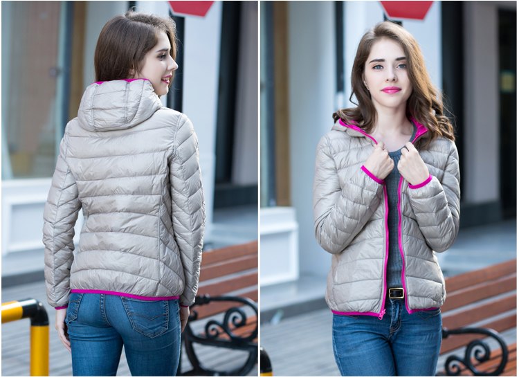 Velmora Damen Wende-Daunenjacke Leicht Warm Wasserabweisend