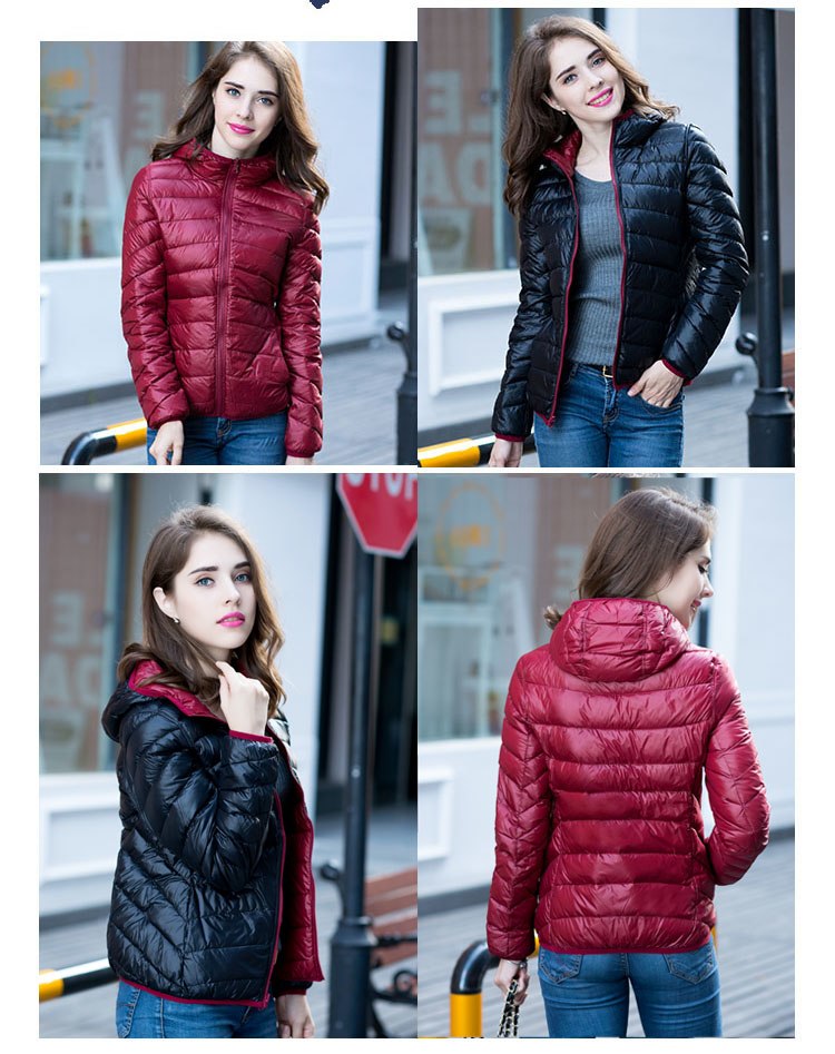 Velmora Damen Wende-Daunenjacke Leicht Warm Wasserabweisend