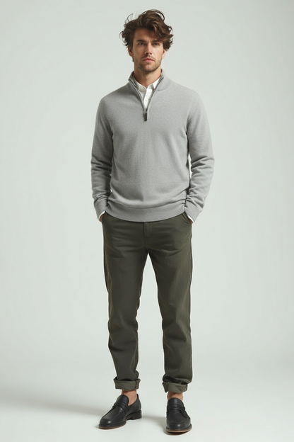 Herren Pullover Reißverschlusskragen SlimFit - Norvielle
