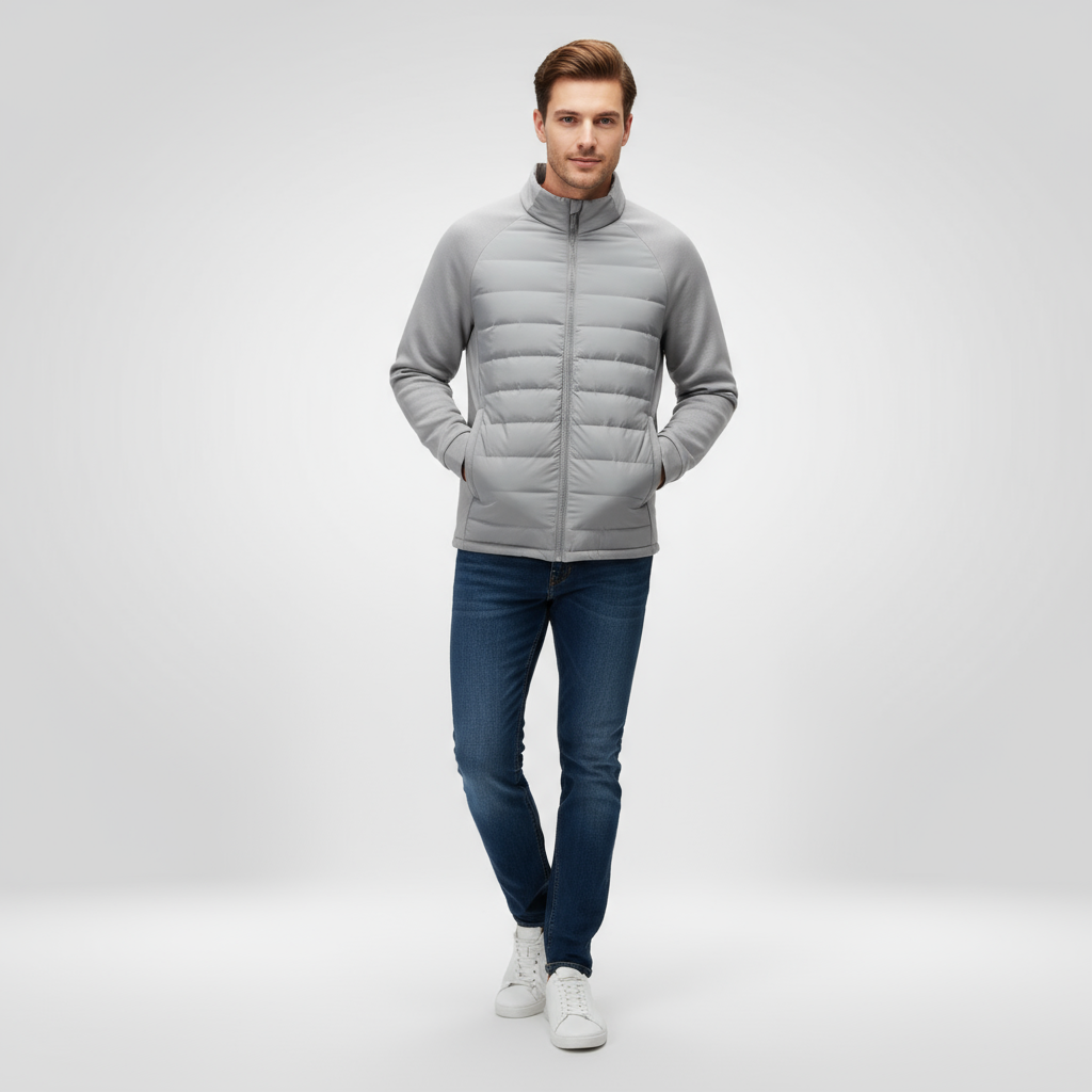 Herren Winterjacke Kompakt Mit Klaren Linien Schwarz - Norvielle