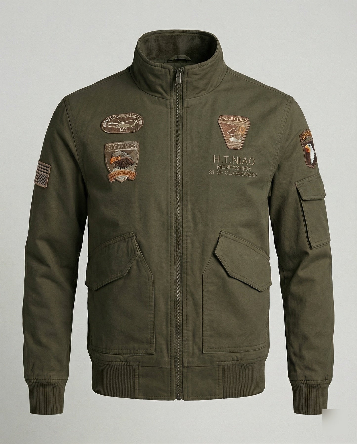 Herren Bomberjacke Militärstyle Nylon