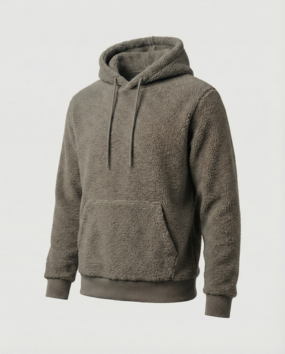 Herren Teddy Pullover Kuscheliger Baumwolle Beige