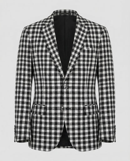 Herren Glencheck Sakko Slim Fit Einreiher