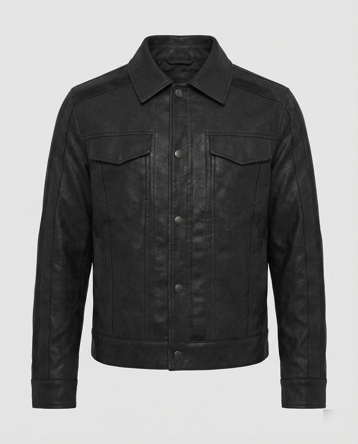 Herren Lederjacke Biker Kurzleder Schwarz - Norvielle