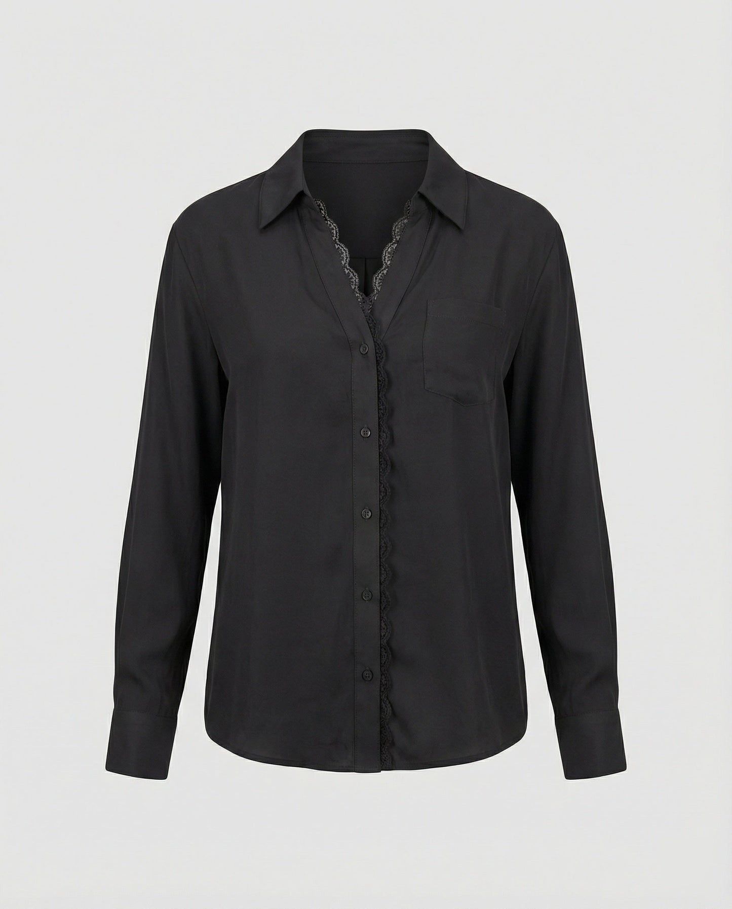 Damen Bluse Spitzenakzent Weiß