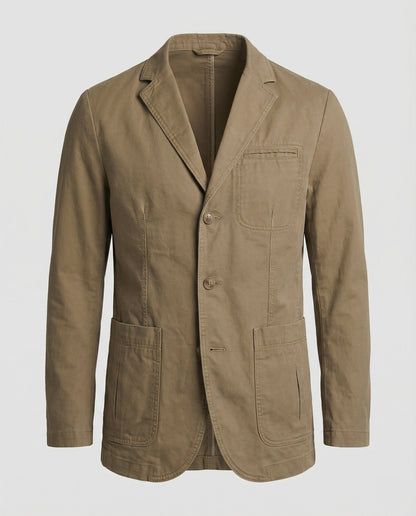 Herren Blazer Baumwolle Leicht Beige