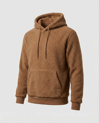 Herren Teddy Pullover Kuscheliger Baumwolle Beige