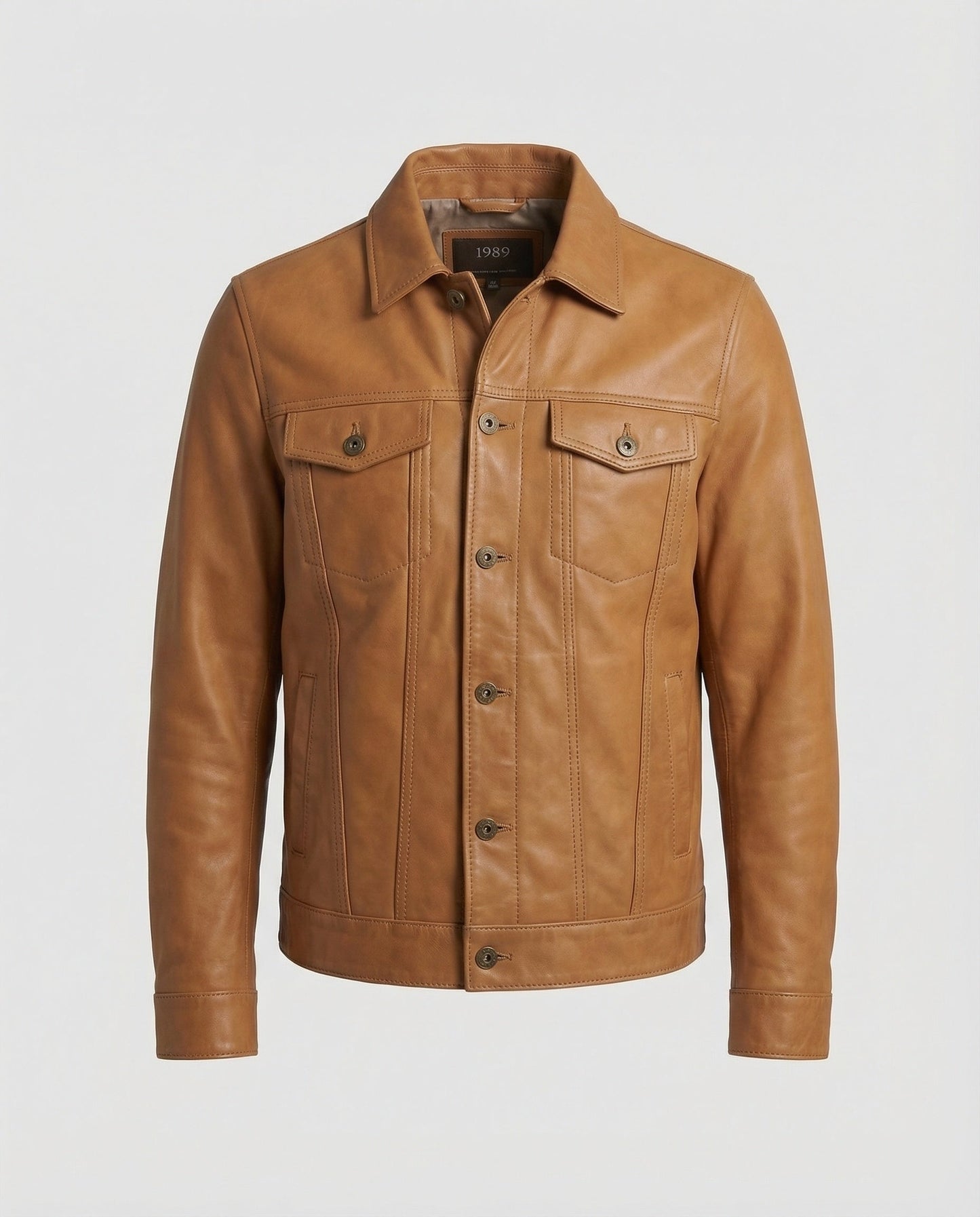 Herren Kunstleder Thermojacke Schwarz - Norvielle