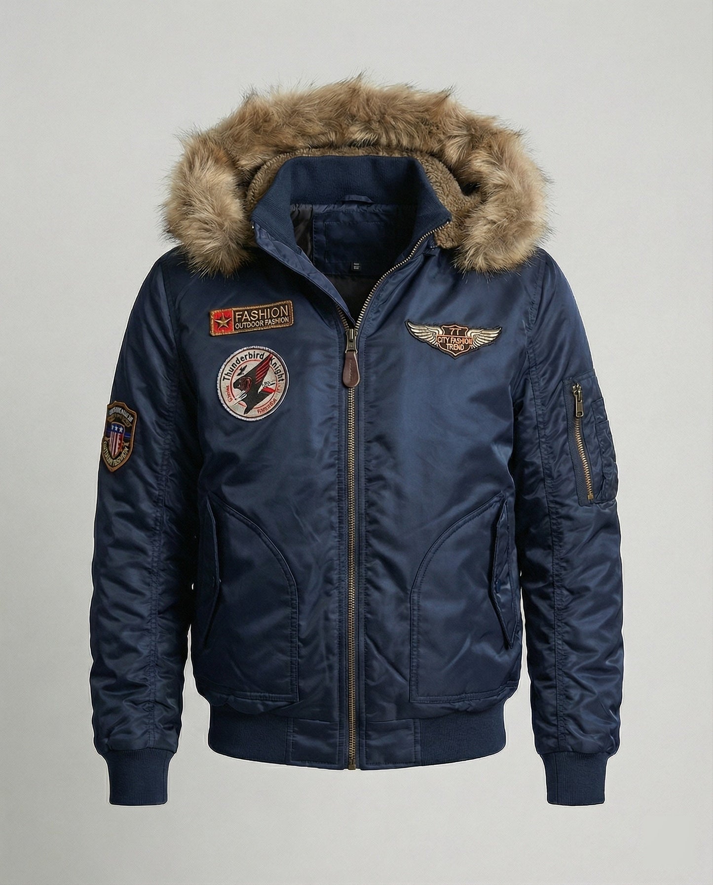 Herren Pilotenjacke Wattiert Kapuze - Norvielle