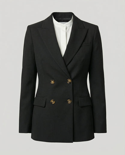 Damen Sakko Wollstruktur Tailliert Elegantes Design