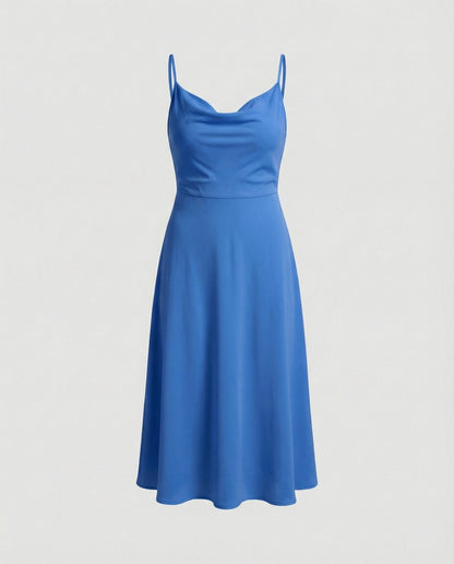 Damen Langkleid Drapiert Mit Einem Eingebauten BH