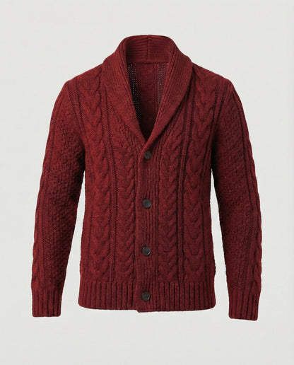 Warme Strickjacke Zopfmuster