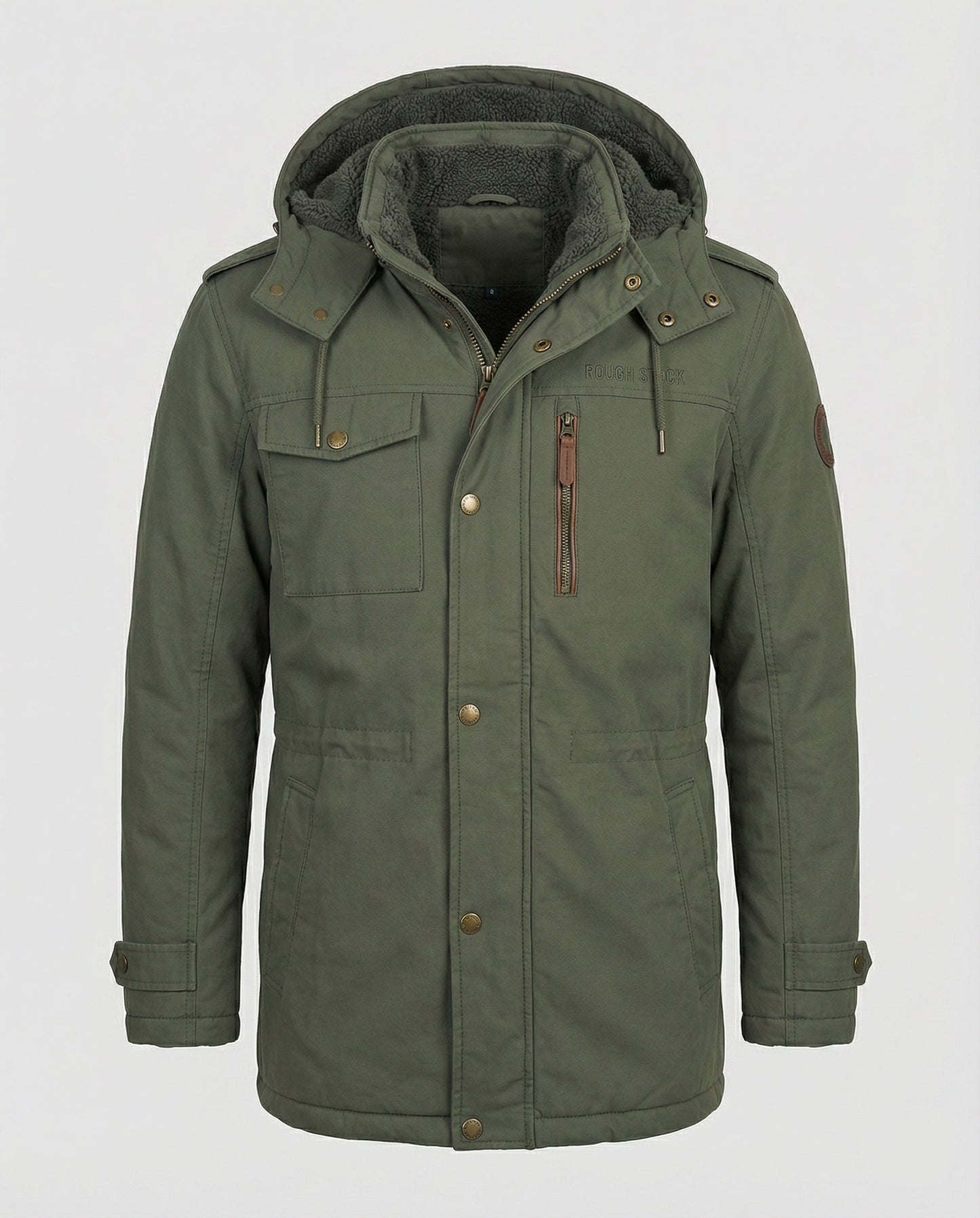 Herren Gepolsterte Lederjacke