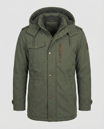 Herren Gepolsterte Lederjacke