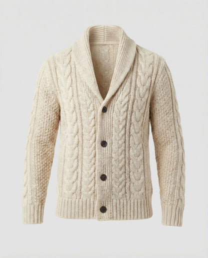 Warme Strickjacke Zopfmuster