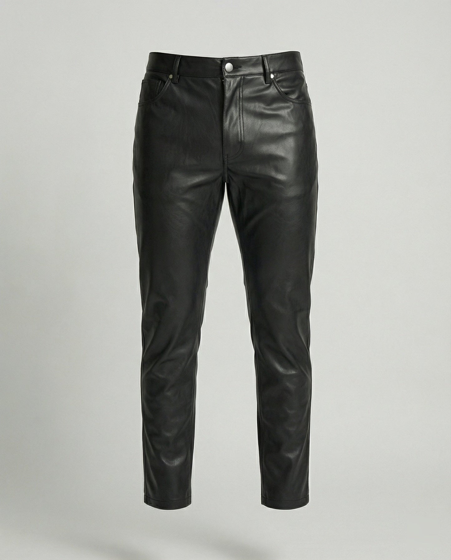 Herren Slimfit Hose Kunstleder