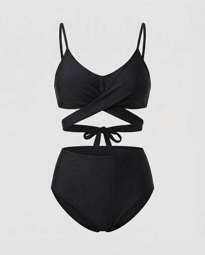 es Hochtaille Bindeband Bikini Set