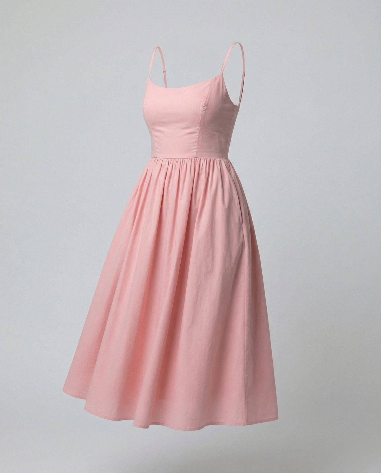 Einfaches Damenkleid U-Ausschnitt Strapsen