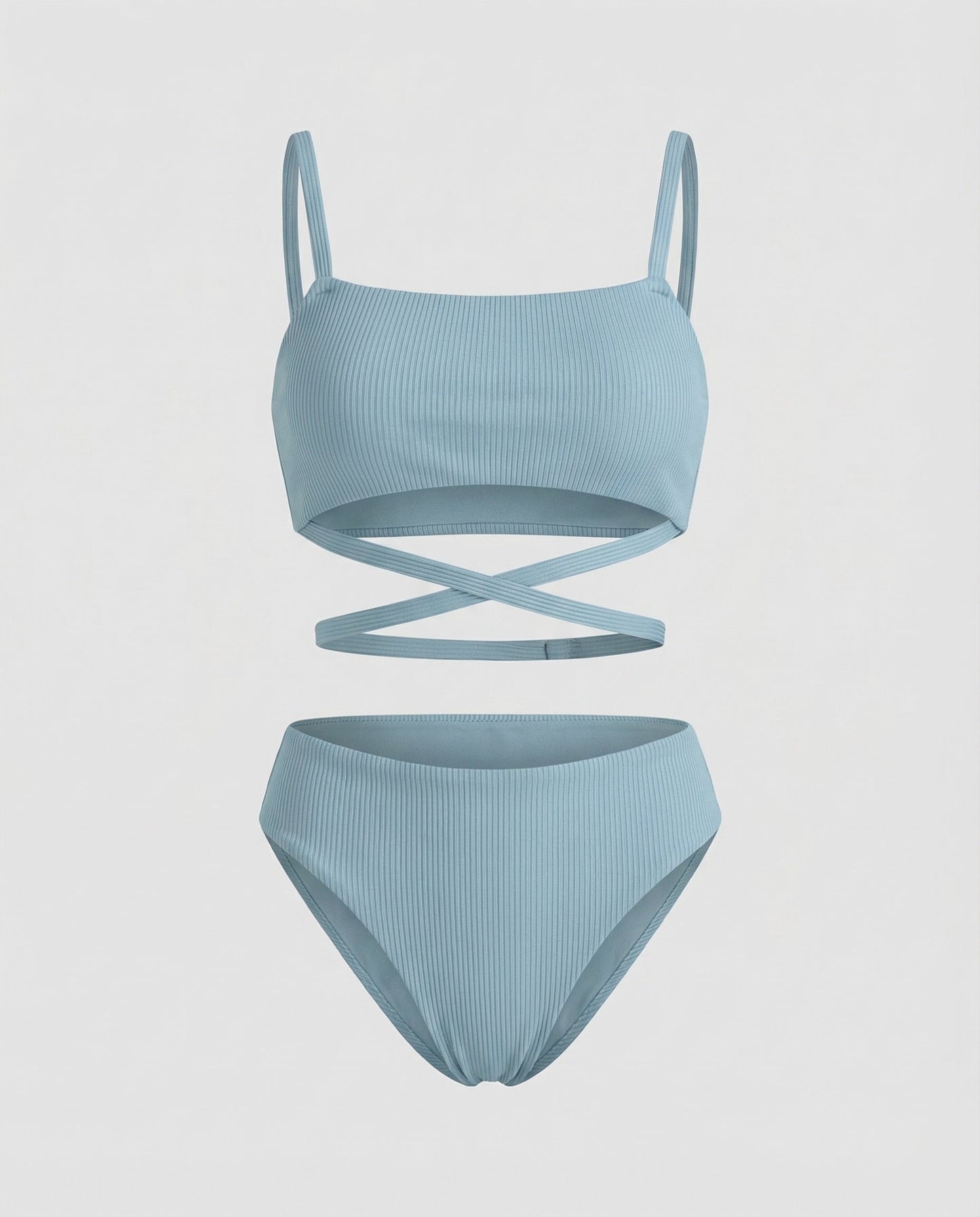 Damen Bandeau Bikini Set Wickelstreifen - Norvielle