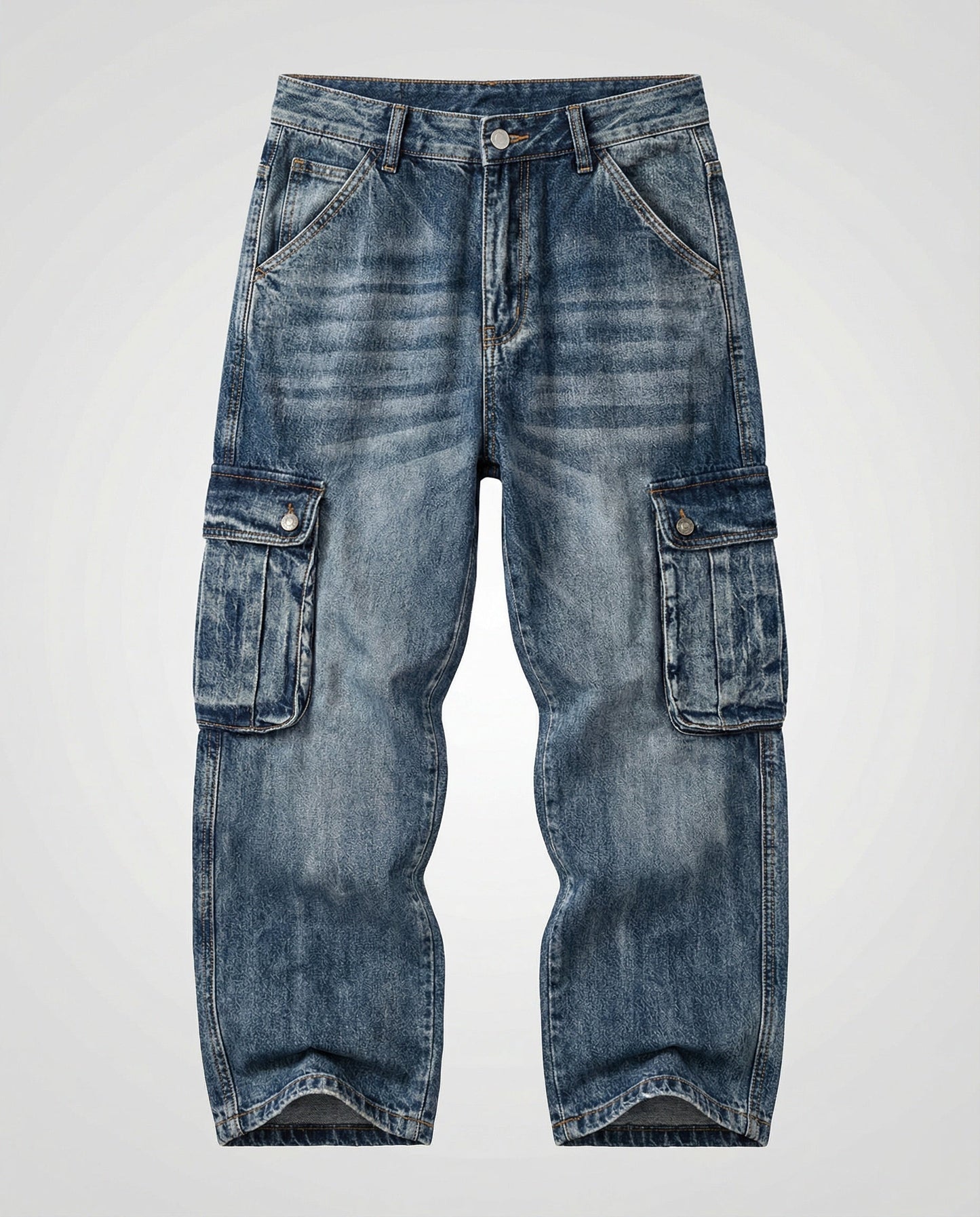 Herren Cargo Jeans Weit Bein Mit Taschen - Norvielle