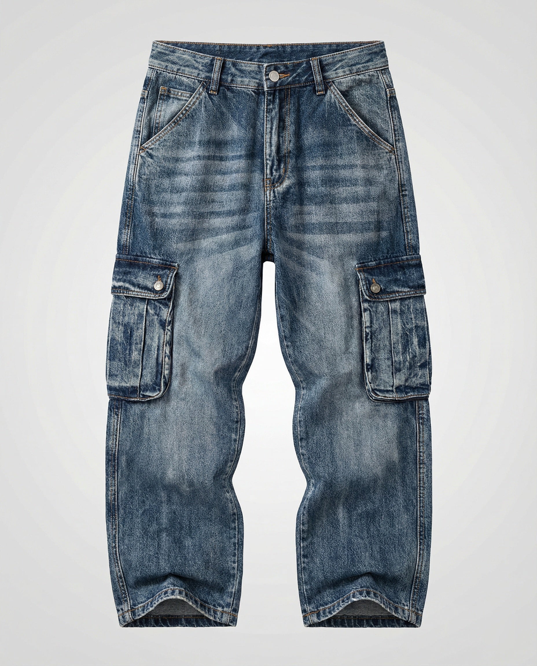 Herren Cargo Jeans Weit Bein Mit Taschen - Norvielle