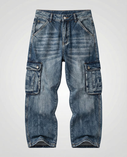 Herren Cargo Jeans Weit Bein Mit Taschen - Norvielle