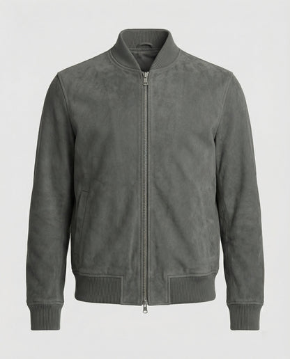 Herren Bomberjacke Lederoptik Kunstleder