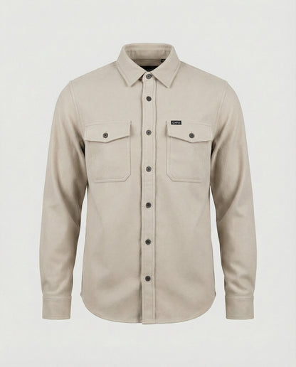 Herren Herbst-Hemd Baumwolle Beige