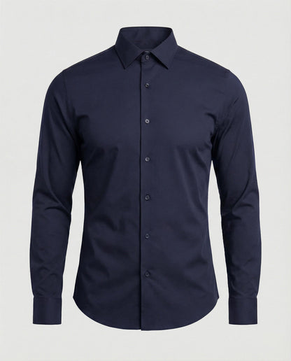 Herren Business Stretch Hemd Elastisch Weiß