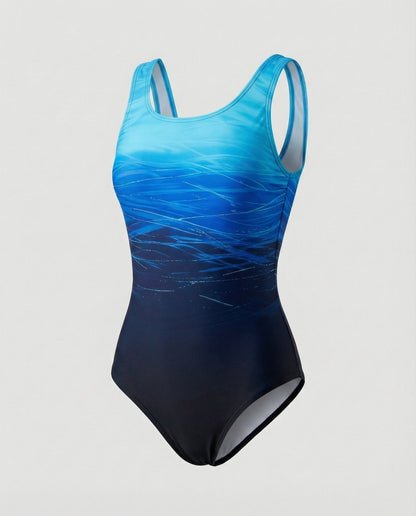 Damen Einteiliger Sport Badeanzug Schnelltrocknend