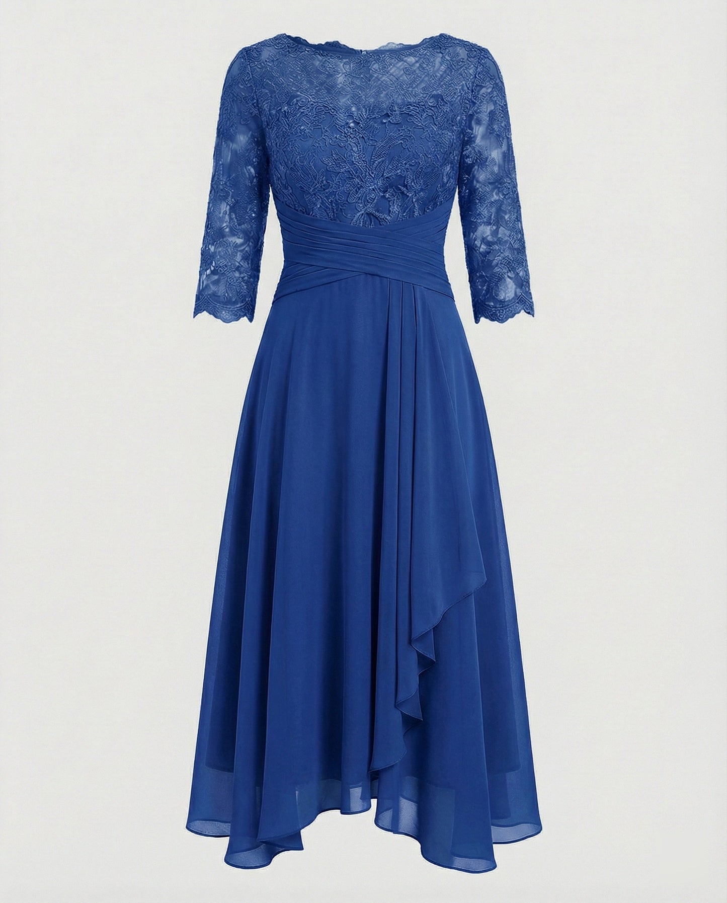 Damen Abendkleid Midi 3/4-Ärmel