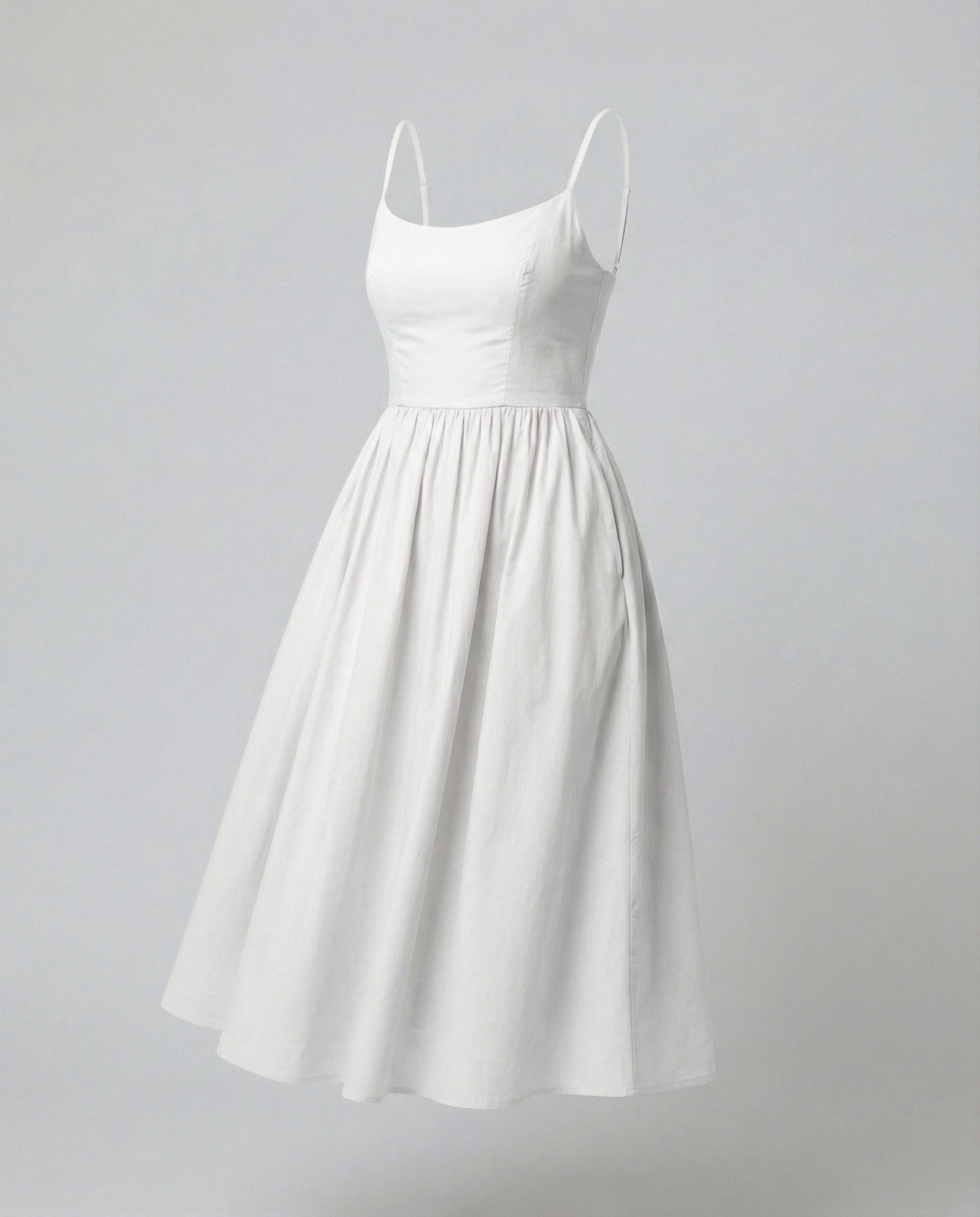 Einfaches Damenkleid U-Ausschnitt Strapsen
