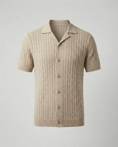 Herren Kurzarm Strickhemd
