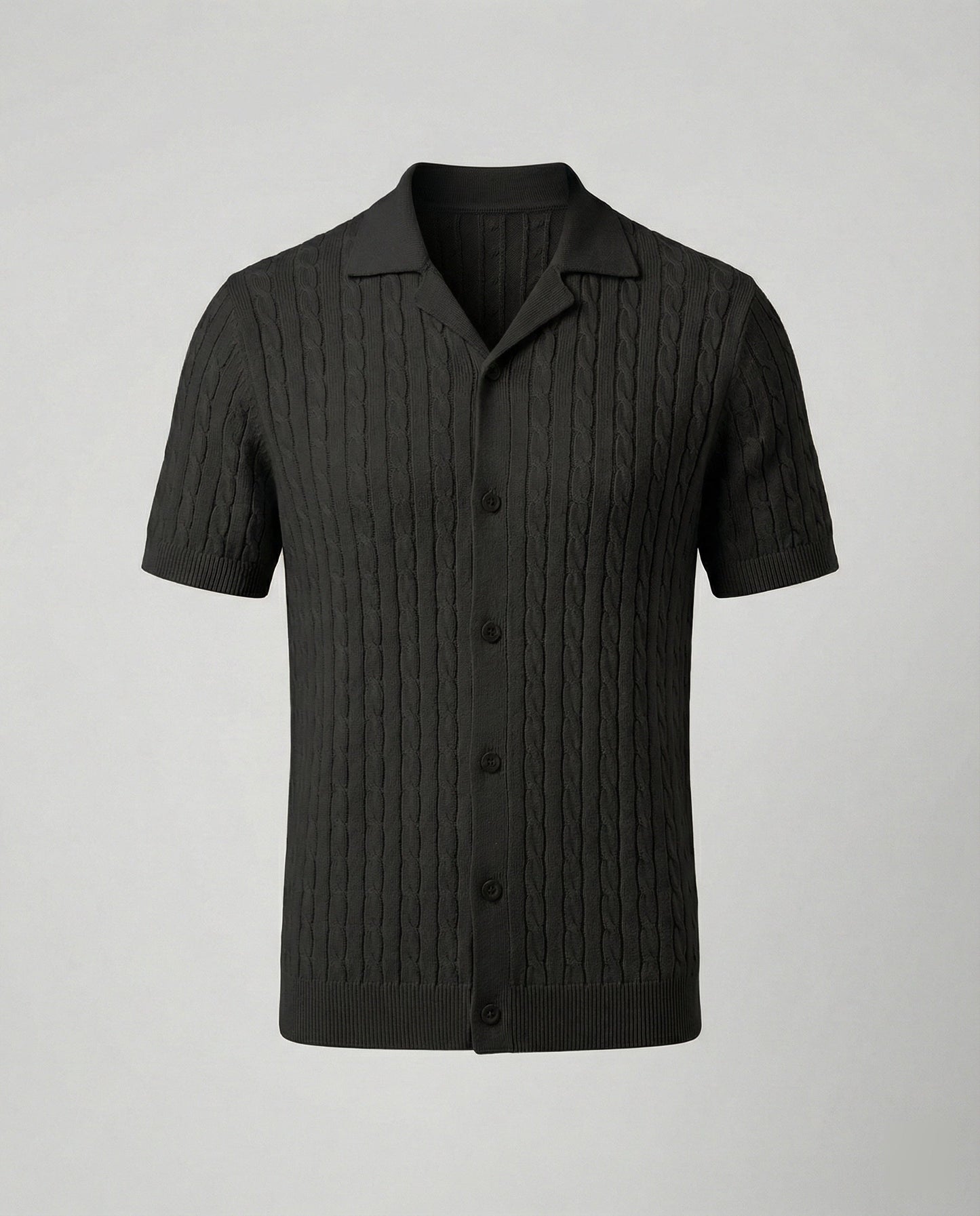 Herren Kurzarm Strickhemd