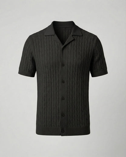 Herren Kurzarm Strickhemd