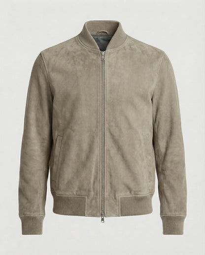 Herren Bomberjacke Lederoptik Kunstleder