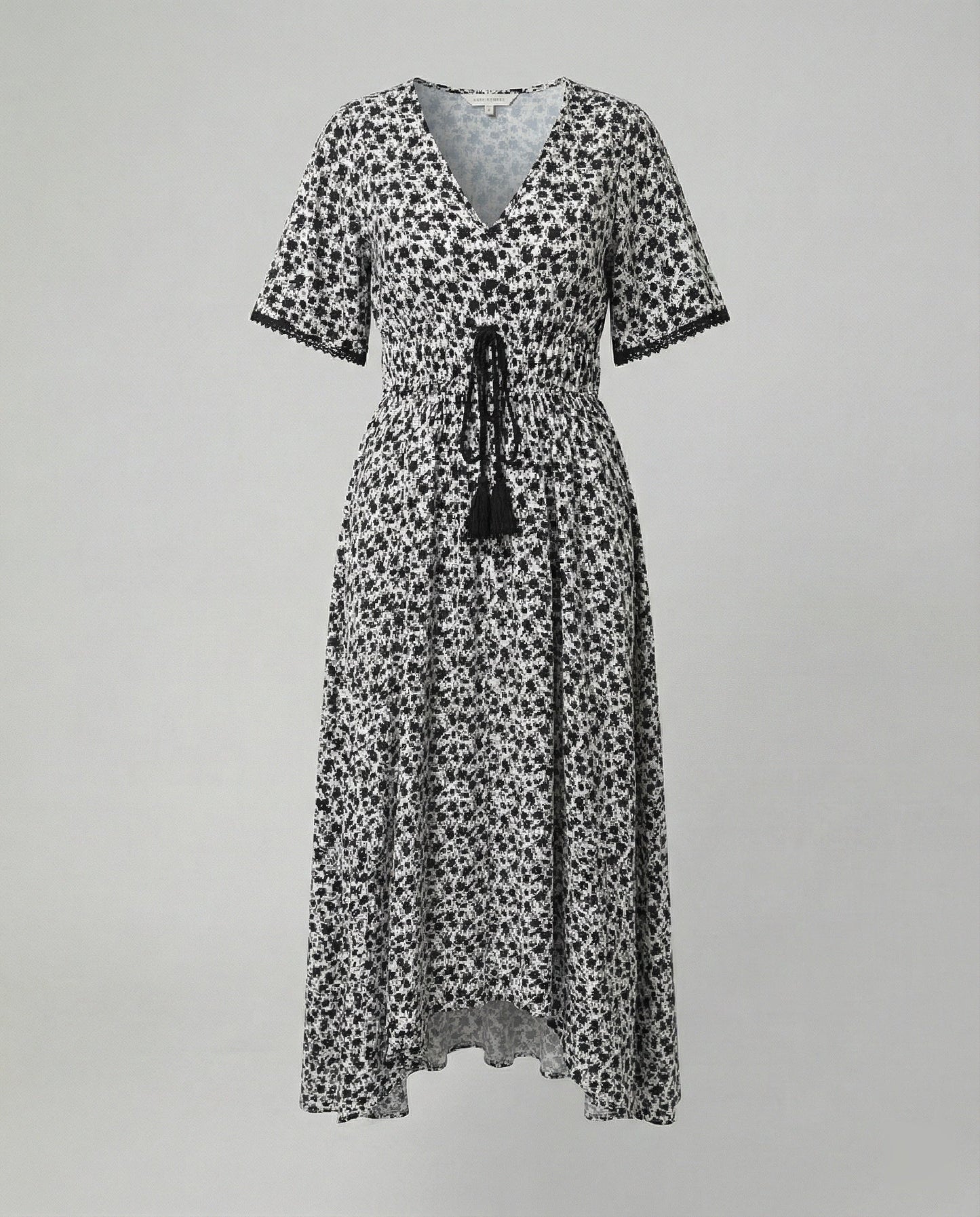 Damen Maxikleid Floralmuster Baumwolle
