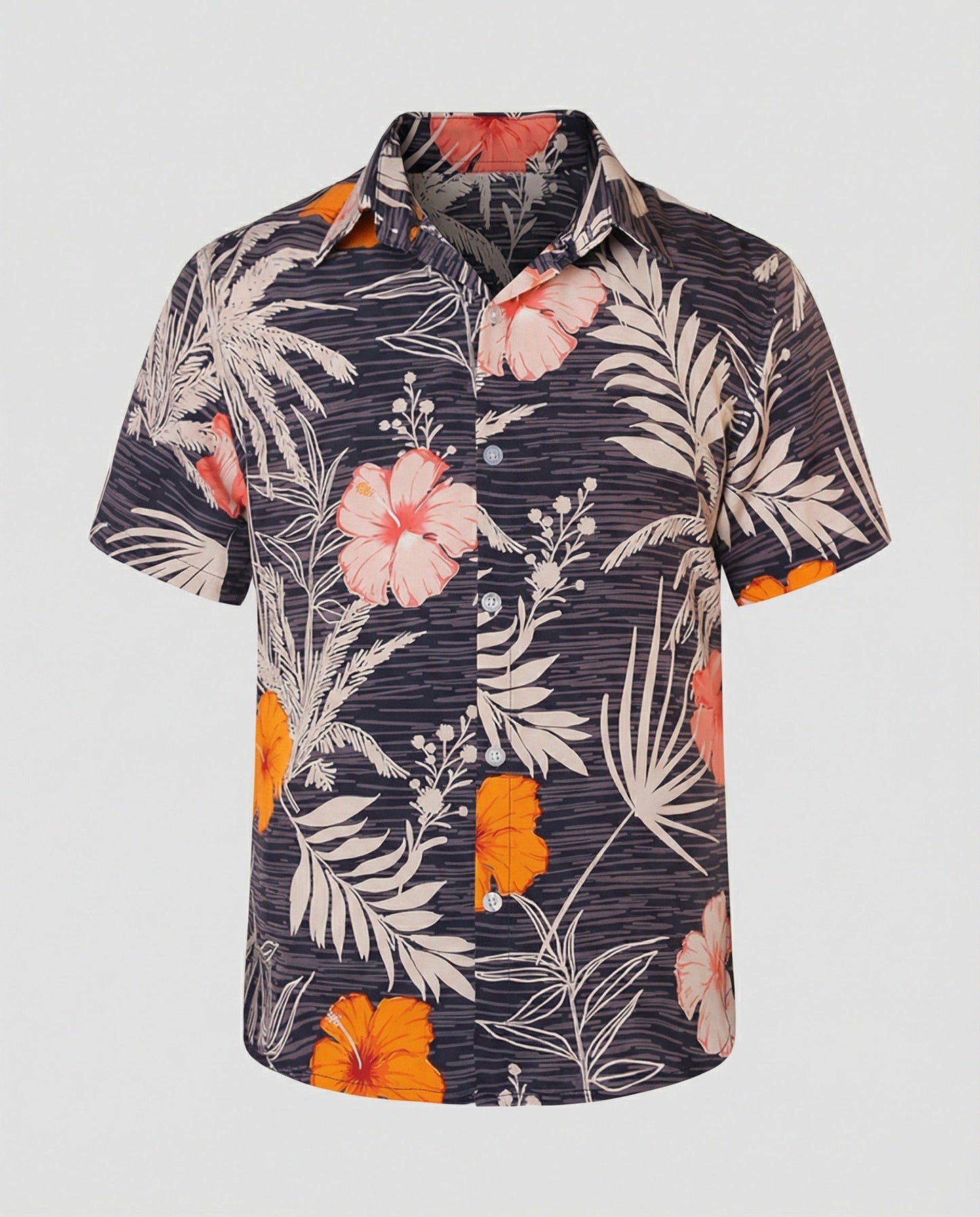 Herren Hawaiihemd Kurzarm Palmenprint