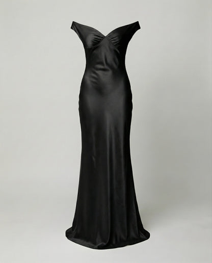 Damen Maxikleid Satin Elegant