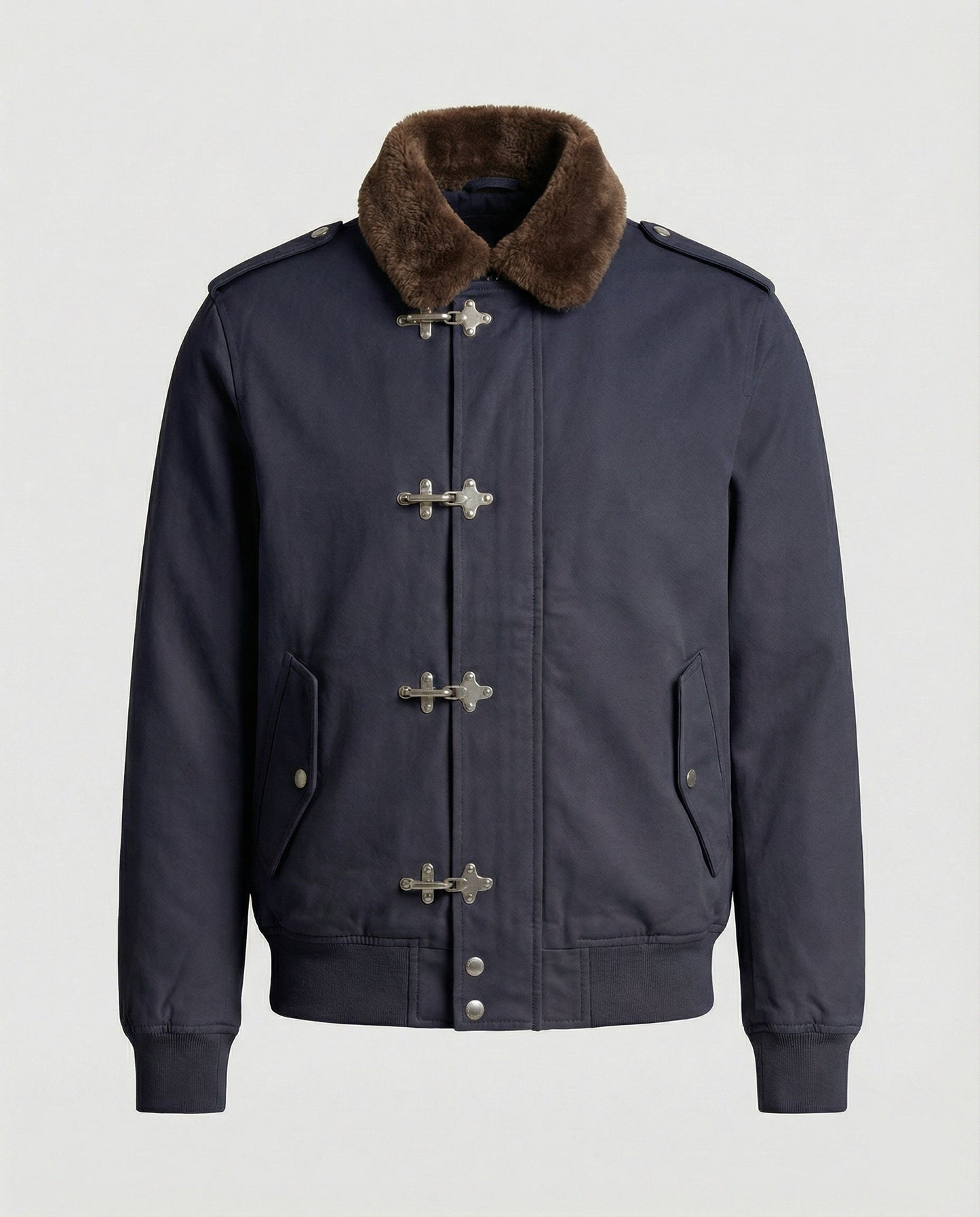 Herren Canvasjacke Teddykragen