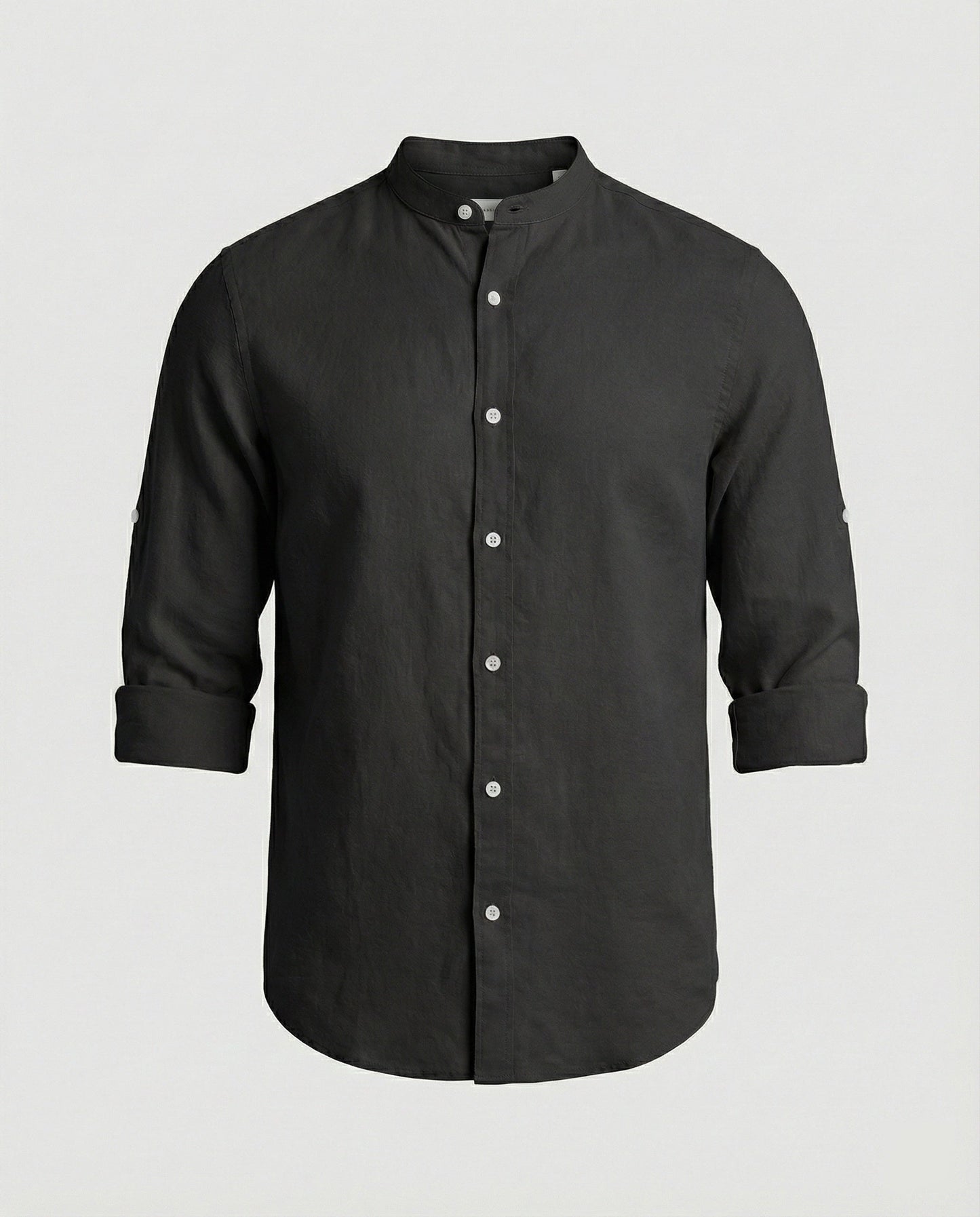 Herren Stehkragenhemd Regular Fit Weiß - Norvielle