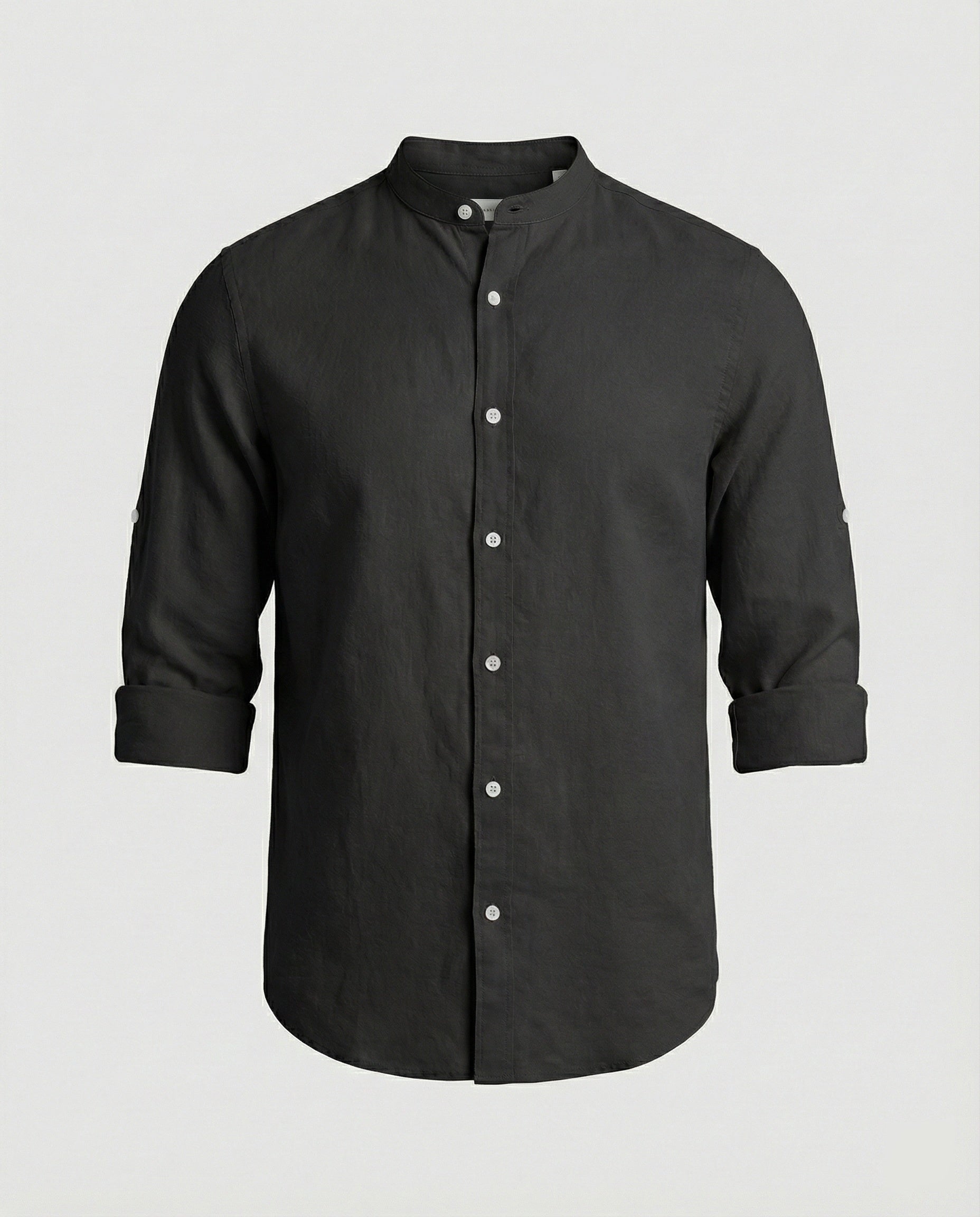 Herren Stehkragenhemd Regular Fit Weiß - Norvielle