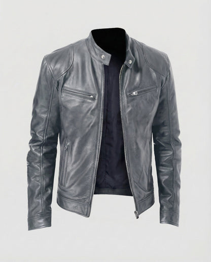 Herren Lederblouson Motorrad Ledermantel