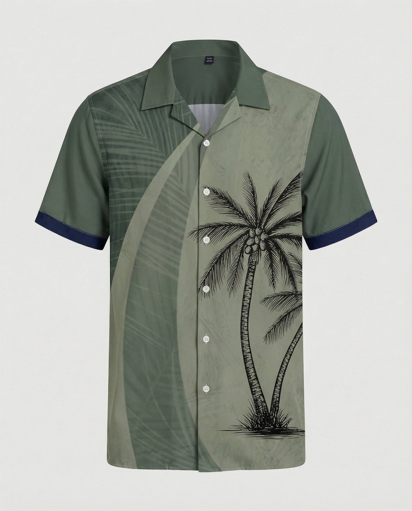 Herren Hawaiihemd Kurzarm Palmenprint