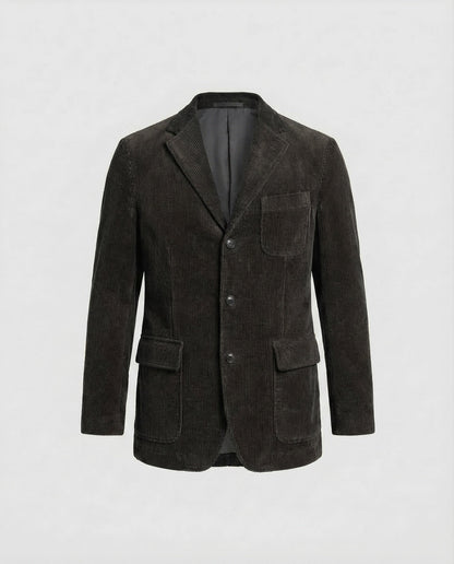 Corduroy Blazer Set Damen Baumwolle Grübchen Optik
