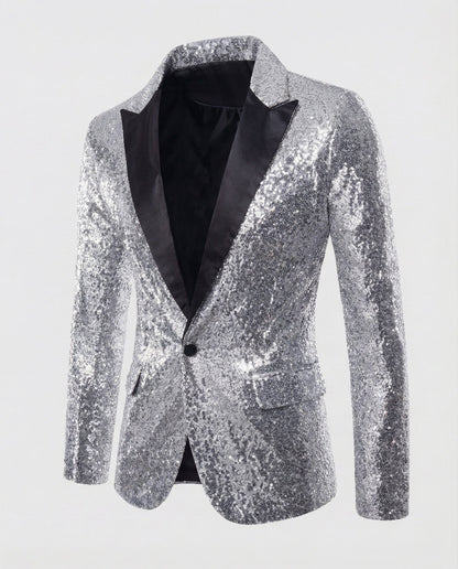 Herren Pailletten Blazer Glitzer