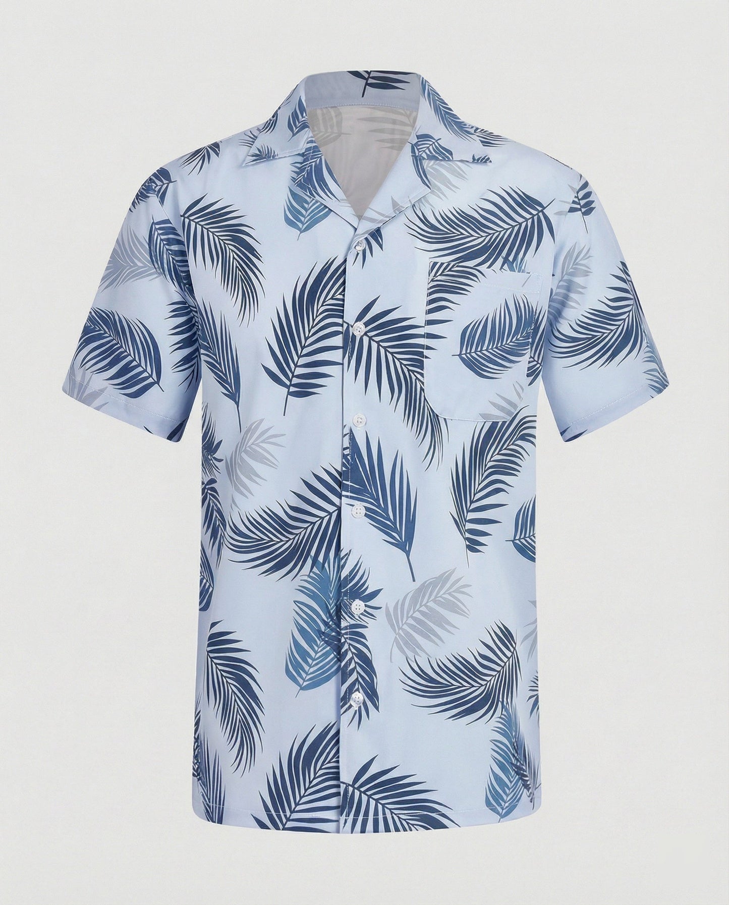Herren Hawaiihemd Kurzarm Palmenprint